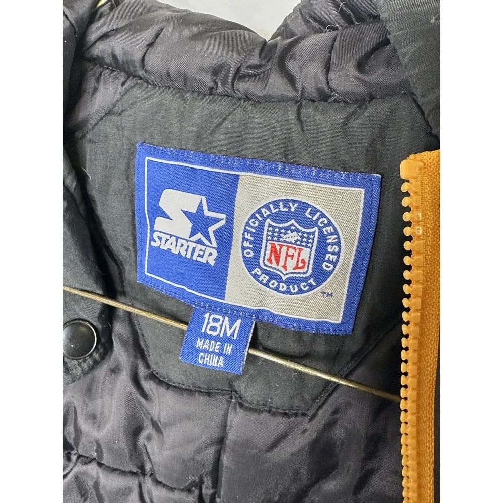 18 mo Pittsburgh Steelers Starter Snowsuit NFL Pro Line Hooded Puffer Suit 1990s
